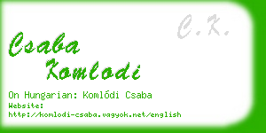 csaba komlodi business card